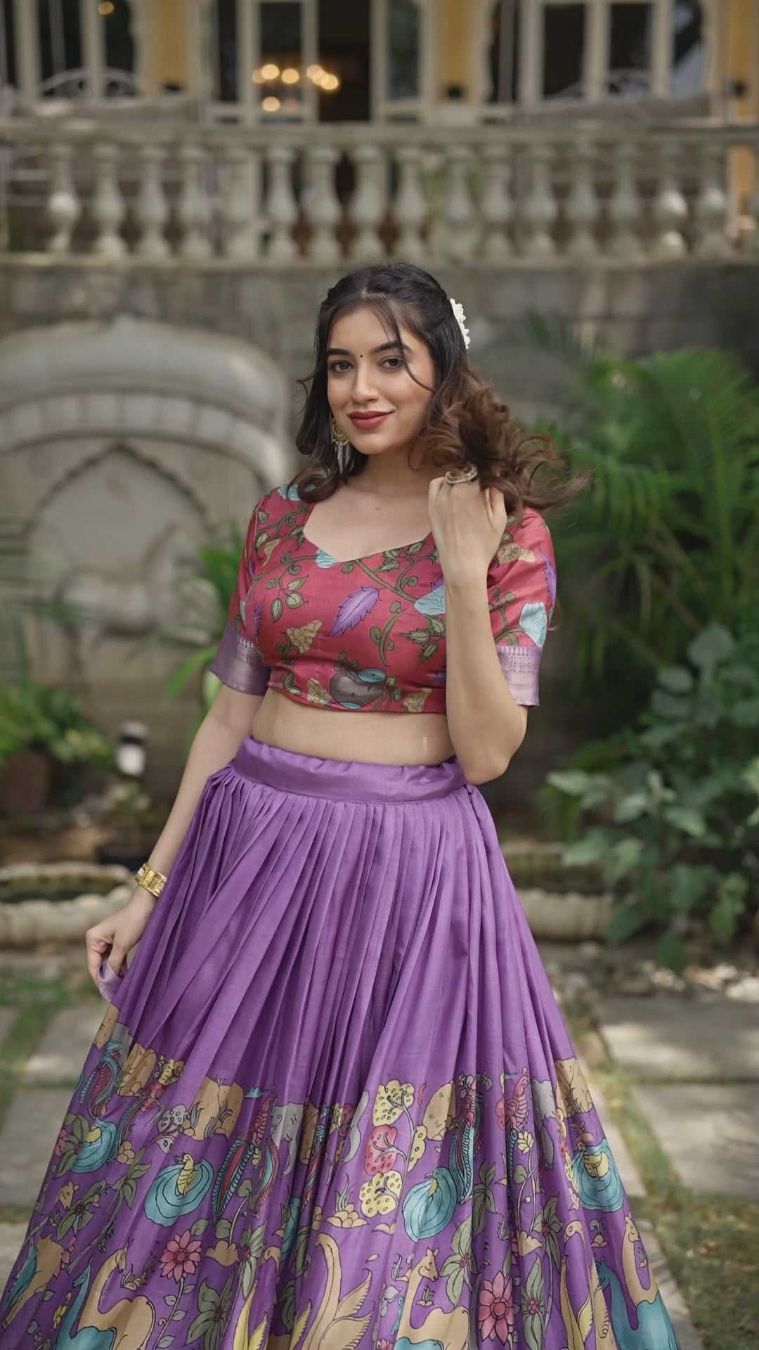 Regal Silk Lehenga with Vibrant Motifs