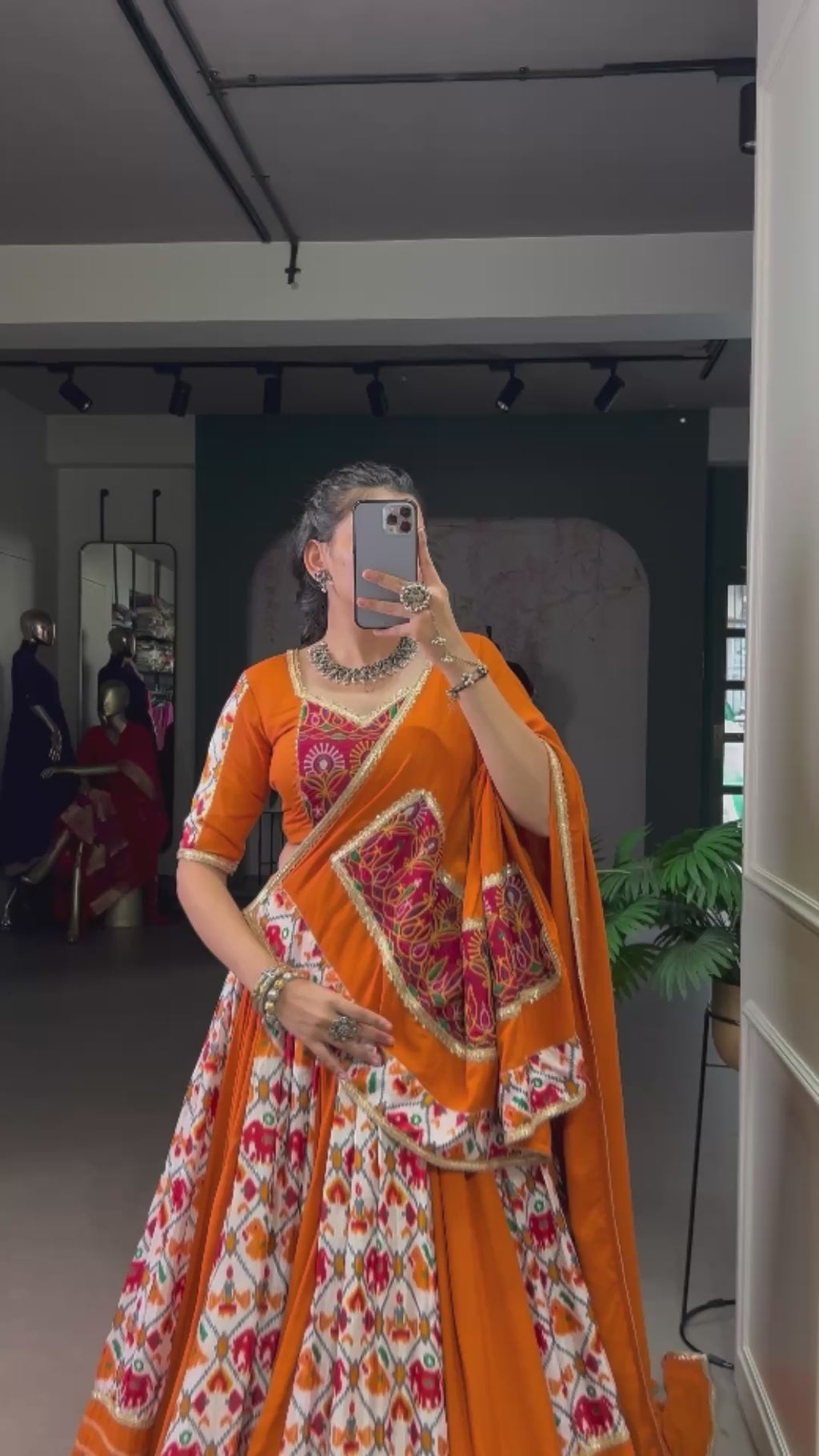 Rayon with Printed Silk Choli – Ethnic Motif Elegance