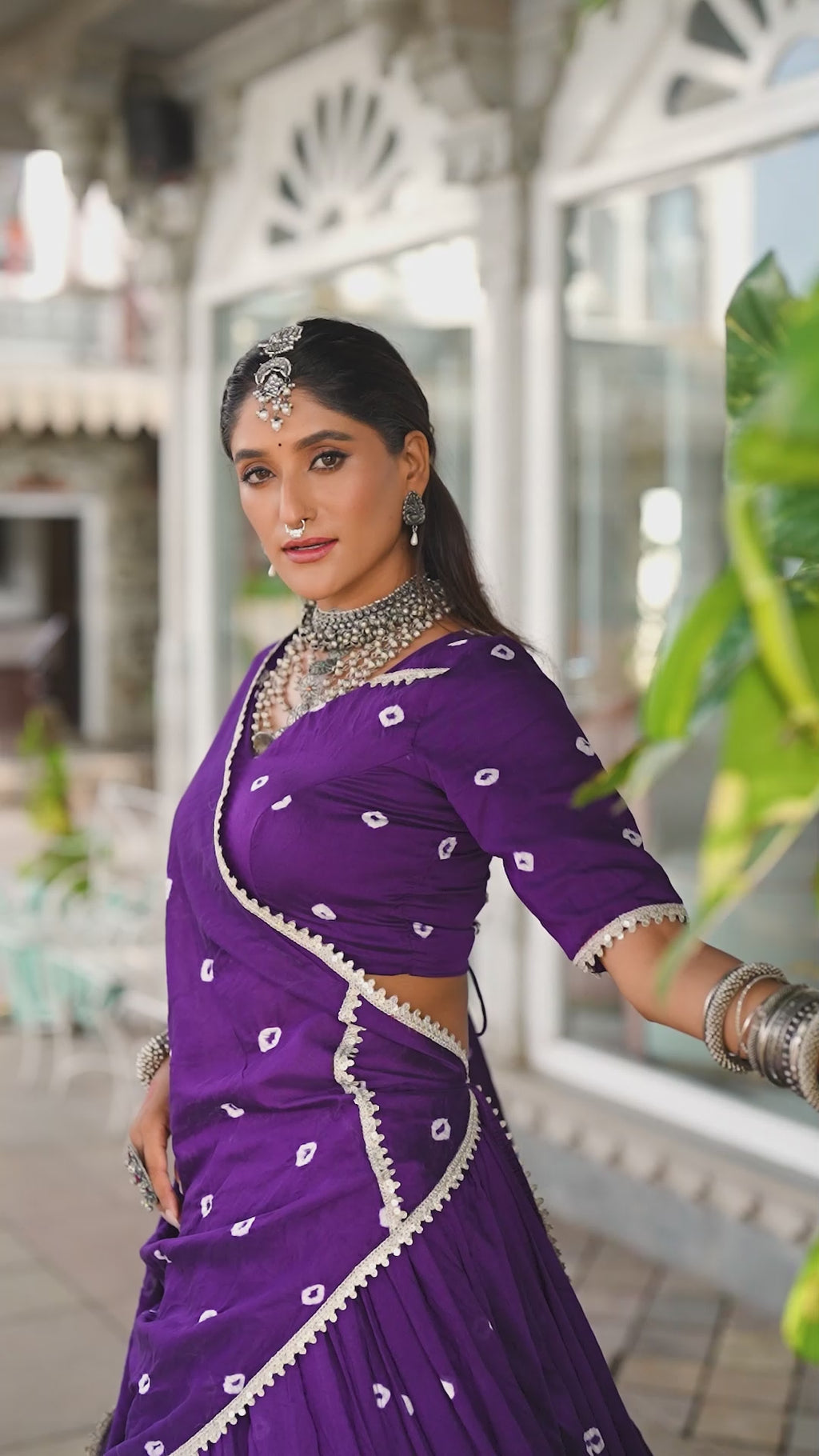 Bandhej Print Pure Chanderi Lehenga Choli