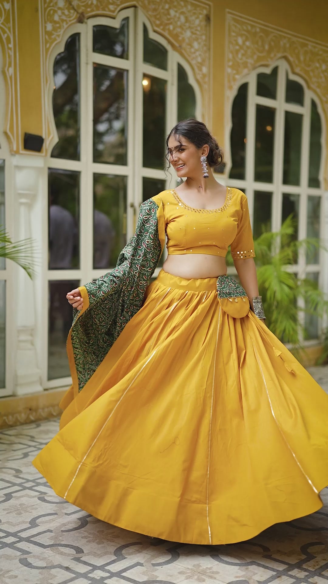 Stylish Black Lehenga with Handblock Printed Dupatta