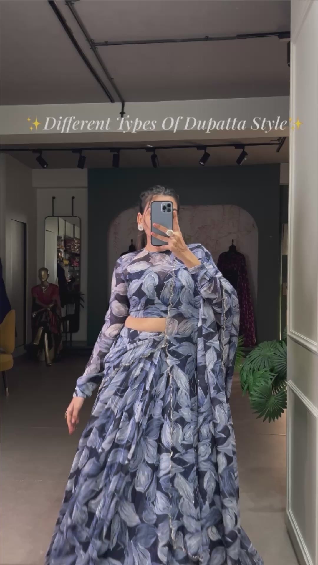 Bold Leaf Print Lehenga with Contemporary Elegance